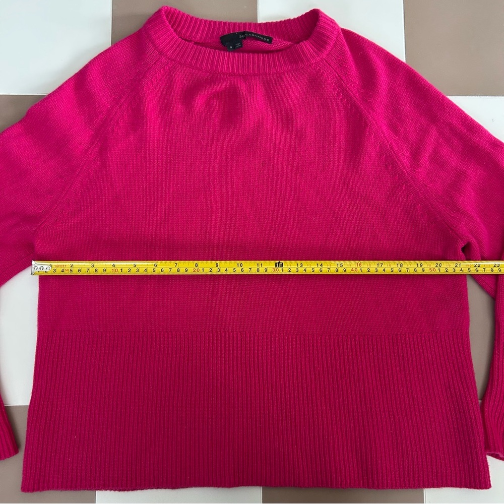 360 Cashmere Krystal Raglan Sleeve Pink Crewneck Cashmere Sweater Size Small - Picture 7 of 8